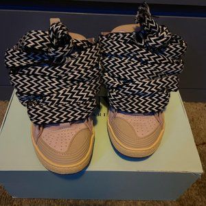 Lanvin Women's Pink and Cream Trainers size us 8